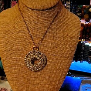 Crystal gold tone necklace